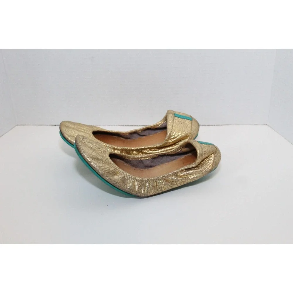 Tieks Golden Glitz Metallic Gold Ballet Flats Shoes Women's Size 9 H14585 - Picture 3 of 9